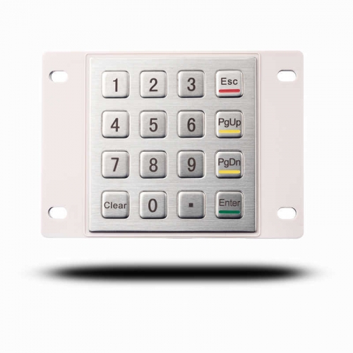 4x4 IP65 Stainless Steel Numeric Metal Keypad With Waterproof Silicone Cover For Outdoor Self