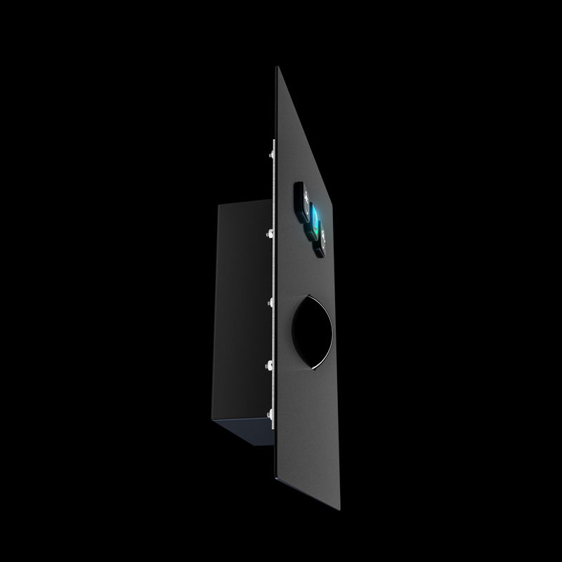 Front Panel Mount Stainless Steel Metal Trackball Mouse In Black